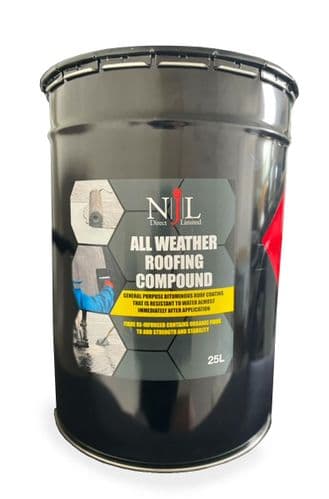 All Weather Roofing Compound Bitumen Waterproof Roof Coating 25 Litre